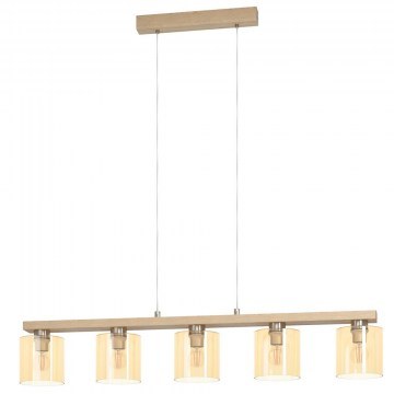 Φωτιστικό Οροφής - Ράγα Castralvo 901292 5xΕ27 121x15x110cm Honey Eglo