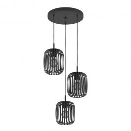 Pendant Lamp Romazzina 900686 3xΕ27 46x110cm Black Eglo BLACK