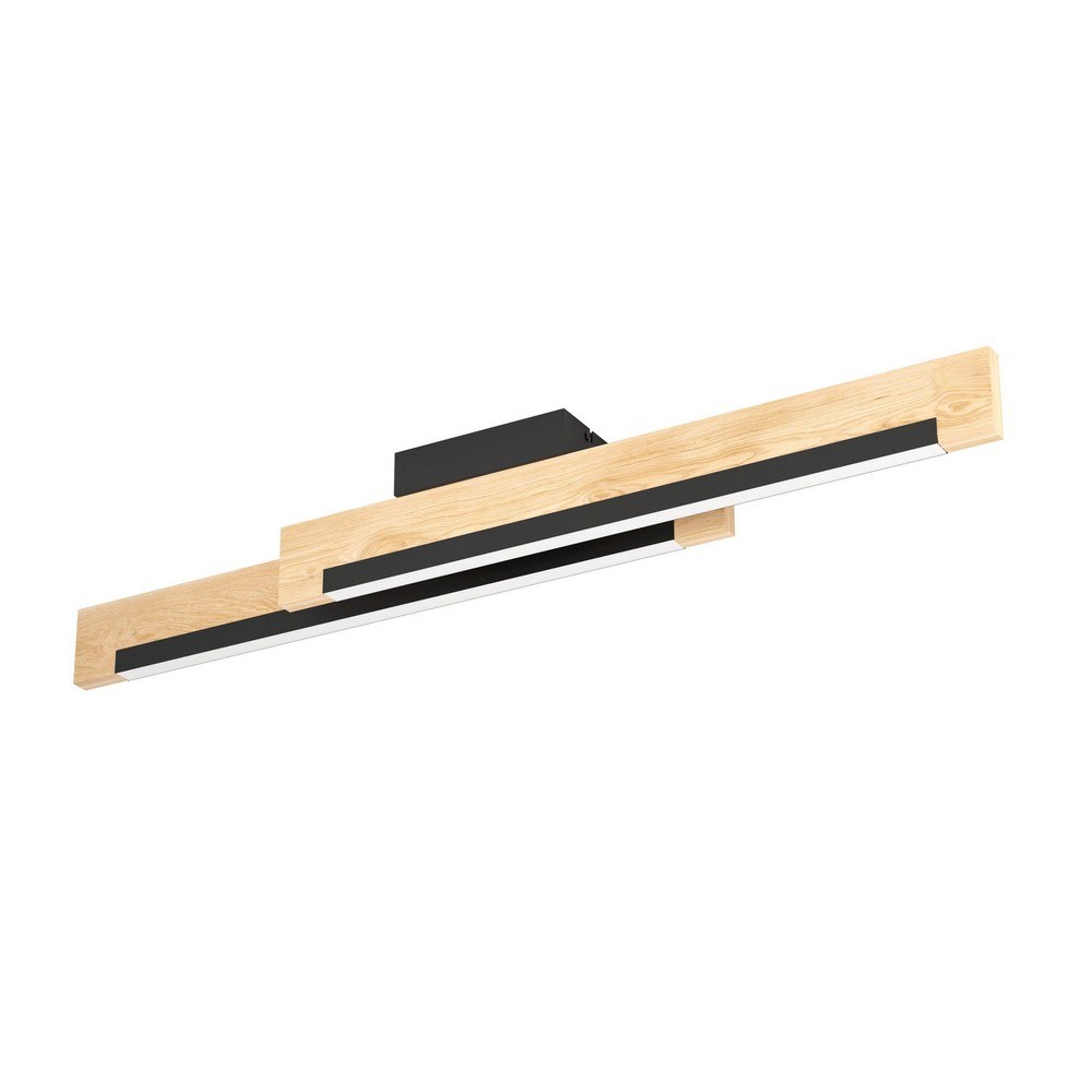 Φωτιστικό Οροφής - Πλαφονιέρα Camacho 901736 Dim 2xLed 3000K 2600lm Black-Natural Eglo