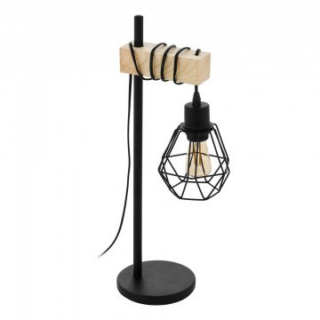 Table Lamp Townshend 5 44079 Ε27 22,5x50cm Natural-Black Eglo