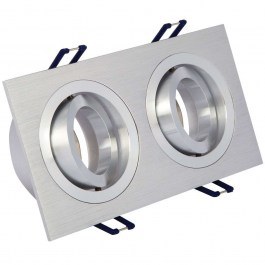 Σποτ Χωνευτό Διπλό VK/03014G/2/AL 17,6x9,3x2,8cm 2xGU10 35W Silver VKLed SILVER
