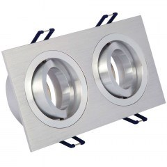 Σποτ Χωνευτό Διπλό VK/03014G/2/AL 17,6x9,3x2,8cm 2xGU10 35W Silver VKLed