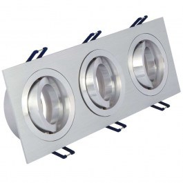 Σποτ Χωνευτό Τριπλό VK/03014G/3/AL 25,5x9,3x2,8cm 3xGU10 35W Silver VKLed SILVER