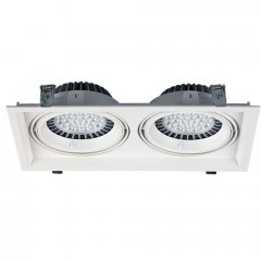 Σποτ Χωνευτό Διπλό VK/03116/2/W 32,5x17,5x4.5cm 2xGU10/G53 50W White VKLed