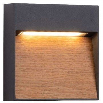 Wall Lamp - Sconce Natu VK/02215/WD/W 13x13,3x4,2cm Led 312lm 5,4W 3000K Natural-Anthracite VKLed