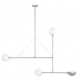 Φωτιστικό Οροφής Κρεμαστό 01482 4xG9 112x126cm Silver Luma SILVER