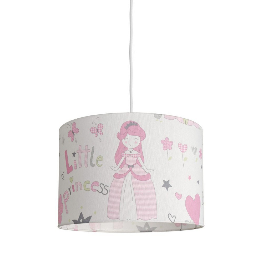 Παιδικό Φωτιστικό Κρεμαστό Hesperis Kids Little Princess 35x24cm Ε27 White-Lila-Pink Veis