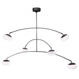 Φωτιστικό Οροφής Κρεμαστό 01363 6x5W LED 3000K 2600Lm 120-133x90cm Black Luma Black