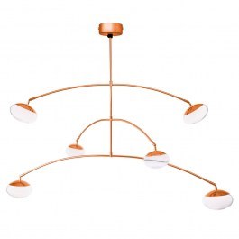 Φωτιστικό Οροφής Κρεμαστό 01363 6x5W LED 3000K 2600Lm 120-133x90cm Copper Luma COPPER