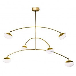 Φωτιστικό Οροφής Κρεμαστό 01363 6x5W LED 3000K 2600Lm 120-133x90cm Gold Luma GOLD