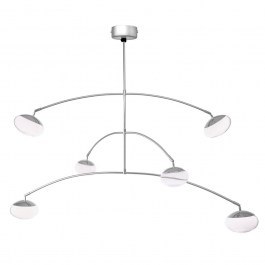 Φωτιστικό Οροφής Κρεμαστό 01363 6x5W LED 3000K 2600Lm 120-133x90cm Silver Luma SILVER