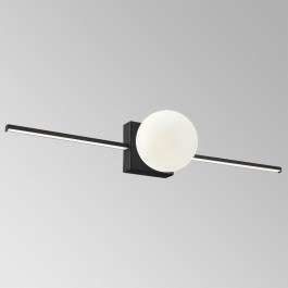 Φωτιστικό Τοίχου 01296 1xG9 & Led Strip 60x15cm Black Luma BLACK