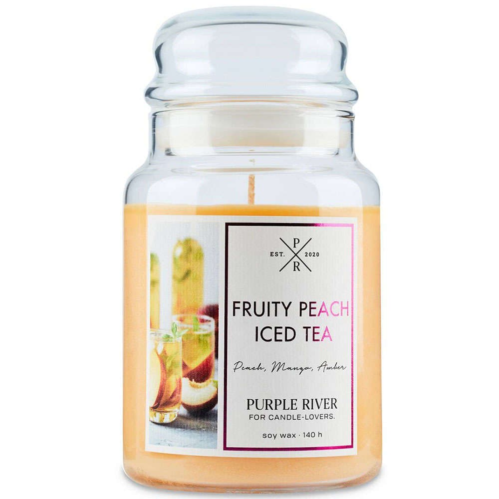 Αρωματικό Κερί Fruity Peach Iced Tea A925 10x18cm 623gr Orange Purple River