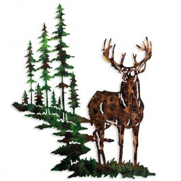 Wall Decorative Deer 930DYU1216 65x79cm Multi-Green Wallity MULTI-GREEN