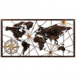 Wall Decorative World Map 891TNL2424 120cm Multi Wallity MULTI