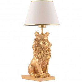 Φωτιστικό Επιτραπέζιο Lion King 390FLH2243 22x60cm E27 40W Gold-White Opviq WHITE-GOLD