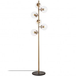 Φωτιστικό Δαπέδου Fazli 942FLG1511 35x22x163cm 6xE14 40W Gold-Clear Opviq GOLD-CLEAR