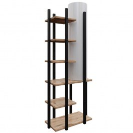 Floor Lamp With Shelves Moda Dor 390FLH2155 45x25x135cm E27 60W Black-Natural Opviq NATURAL-BLACK