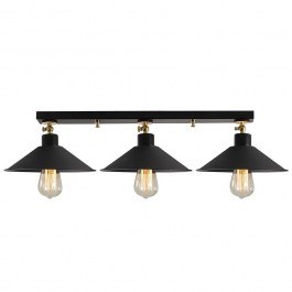 Φωτιστικό Οροφής - Πλαφονιέρα Berceste 525NOR1302 80x24x16cm 3xE27 40W Black Opviq BLACK