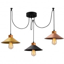 Pendant Lamp Manavgat 114x24x100cm 3xE27 40W Multi-Black Opviq MULTI-BLACK