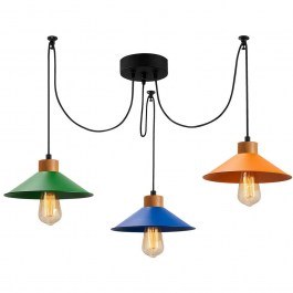 Pendant Lamp Manavgat 114x24x100cm 3xE27 40W Multi-Blue Opviq MULTI-BLUE