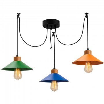 Pendant Lamp Manavgat 114x24x100cm 3xE27 40W Multi-Blue Opviq