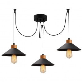 Pendant Lamp Manavgat 525NOR1250 114x24x100cm 3xE27 40W Natural-Black Opviq NATURAL-BLACK