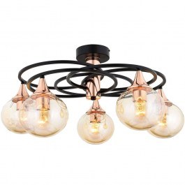 Φωτιστικό Οροφής - Πλαφονιέρα 683AVN1129 Φ60x31cm 5xE27 6W Black-Bronze Opviq BLACK-BRONZE