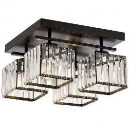 Φωτιστικό Οροφής - Πλαφονιέρα 301AUR1204 40x40x22cm 4xE27 60W Black Opviq BLACK