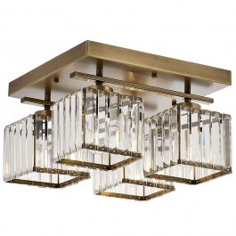 Φωτιστικό Οροφής - Πλαφονιέρα 301AUR1212 40x40x22cm 4xE27 40W Gold Opviq GOLD