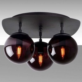 Φωτιστικό Οροφής - Πλαφονιέρα Well 942FLG1387 37x44x25cm 3xE14 40W Black Opviq BLACK