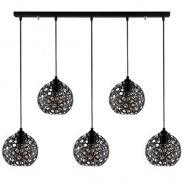 Φωτιστικό Οροφής - Ράγα Fellini 527ABY1781 100x17x119cm 5xE27 40W Black Opviq BLACK