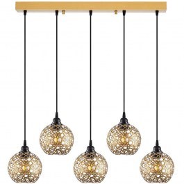 Φωτιστικό Οροφής - Ράγα Fellini 527ABY3202 100x17x119cm 5xE27 40W Gold Opviq GOLD