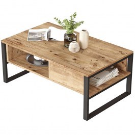 Τραπέζι Σαλονιού 956LCS1235 100x59,7x44,4cm Oak-Black OAK