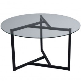Τραπέζι Σαλονιού Trio 552NOS1411 75x75x42cm Clear-Black CLEAR