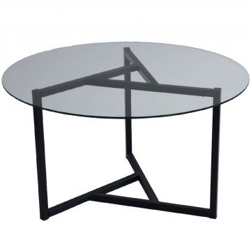 Coffee Table Trio 552NOS1411 75x75x42cm Clear-Black