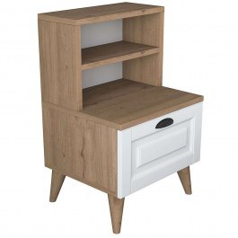 Bedside Table With Shelves 543WRN1401 45x40x74,4cm Walnut WALNUT