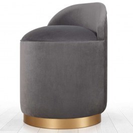 Σκαμπό Dover 209FLF1107 45x70cm Dark Grey-Gold DARK GREY