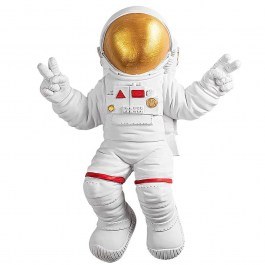 Wall Decorative Peace Sign Astronaut 565TNL1171 35x10x47cm White-Gold Wallity WHITE-GOLD