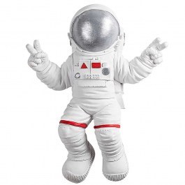 Wall Decorative Peace Sign Astronaut 565TNL1172 35x10x47cm White-Silver Wallity WHITE-SILVER