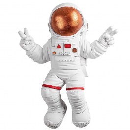 Wall Decorative Peace Sign Astronaut 565TNL1173 35x10x47cm White-Bronze Wallity WHITE-BRONZE