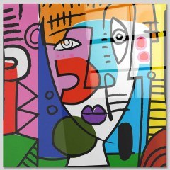 Tempered Glass Painting 403MGN3390 50x50cm Multi Wallity