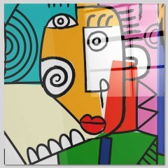 Tempered Glass Painting 403MGN3389 70x70cm Multi Wallity