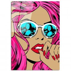 Tempered Glass Painting 123BZM2207 70x100cm Multi Wallity