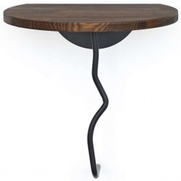 Ράφι Τοίχου Leo 552NOS2451 35x35cm Walnut-Black WALNUT