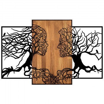 Διακοσμητικό Τοίχου Tree Love 899SKL2299 125x3x79cm Walnut-Black Wallity