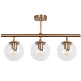 Φωτιστικό Οροφής - Ράγα Atmaca 942FLG1109 60x15x40cm 3xE14 15W Gold-Clear Opviq GOLD-CLEAR