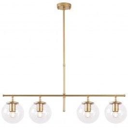 Φωτιστικό Οροφής - Ράγα Roe 942FLG1236 81x15x36/76cm 4xE14 40W Gold-Clear Opviq GOLD-CLEAR
