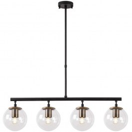 Φωτιστικό Οροφής - Ράγα Fazli 942FLG1191 70x15x43/87cm 4xE14 40W Black Opviq BLACK