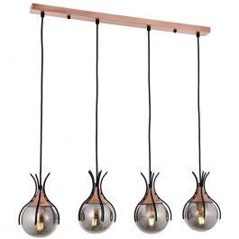 Φωτιστικό Οροφής - Ράγα 683AVN1205 70x13x80cm 4xE27 6W Black-Bronze Opviq BLACK-BRONZE